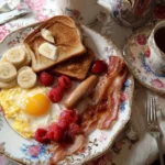 Delicious Mother's Day brunch featuring floral decorations and tasty dishes.