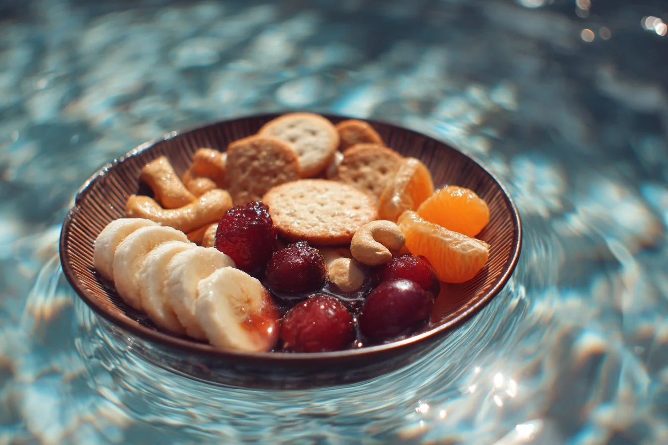 Delicious pool snacks for adults by the poolside