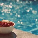 Refreshing poolside dip to enjoy on a hot summer day