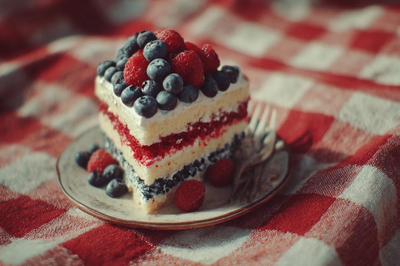 A colorful display of red, white, and blue food for patriotic celebrations.