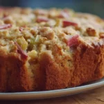 Delicious homemade Rhubarb Cake with a flaky crust and vibrant rhubarb filling.