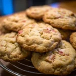 Delicious homemade rhubarb cookies on a plate