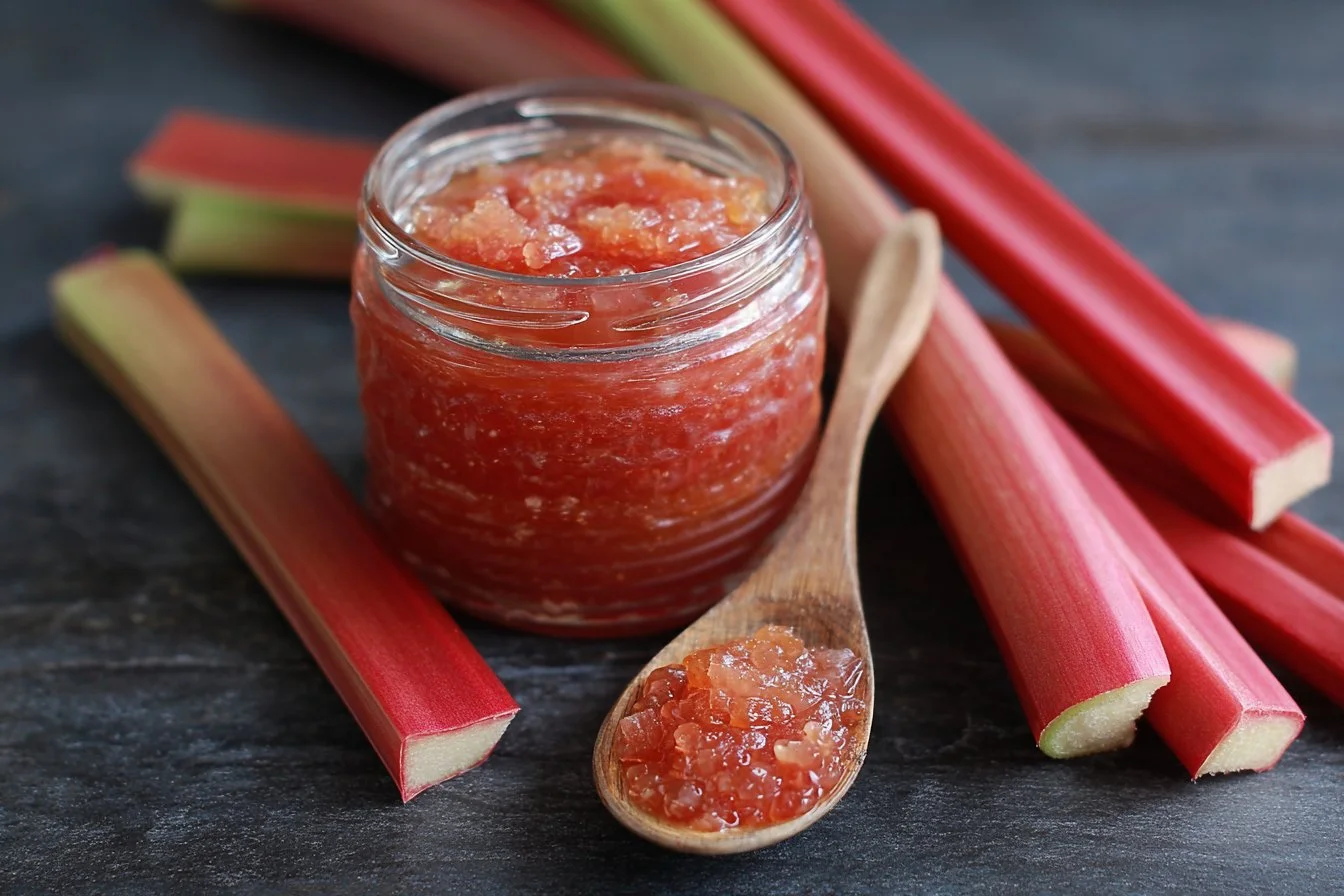 Delicious homemade rhubarb pie recipe with fresh rhubarb.