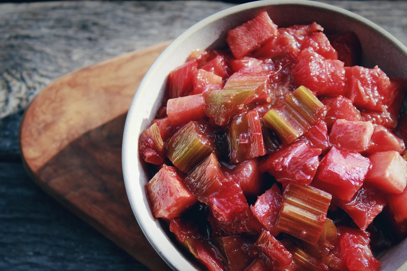 Delicious rhubarb recipe featuring fresh rhubarb pie ingredients.