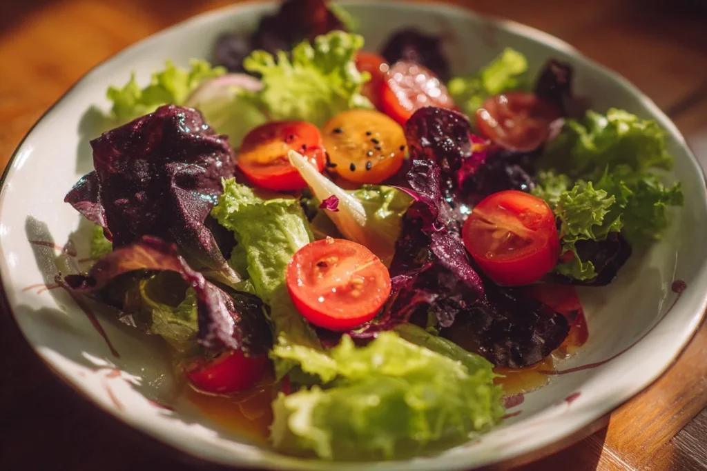 Colorful salad aesthetic featuring fresh vegetables and vibrant plating.