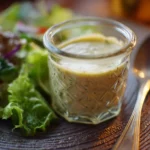 Assorted homemade salad dressings in glass jars with fresh ingredients.
