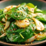 Fresh and vibrant spinach salad with colorful vegetables