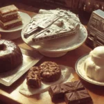 A variety of Star Wars themed food dishes arranged on a table.