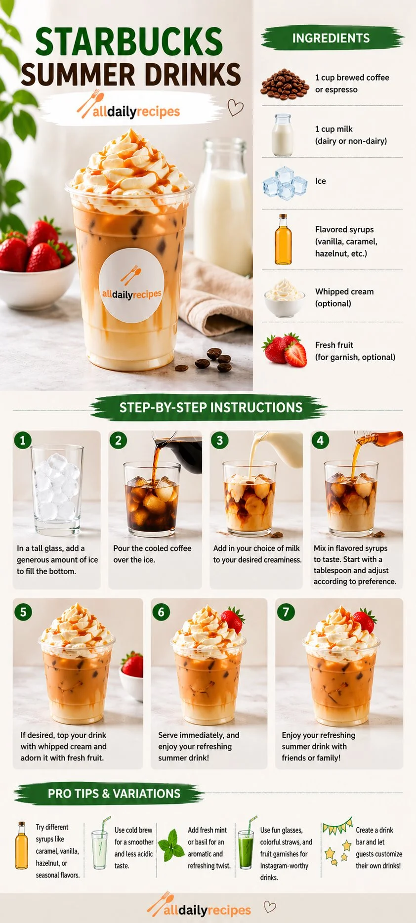 Starbucks summer drinks featuring colorful iced beverages and seasonal flavors.