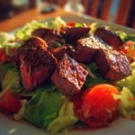 Delicious Steak Salad with tender steak and fresh vegetables
