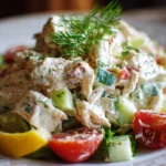 Delicious and colorful best chicken salad displayed in a bowl