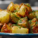 Crispy potato salad with fresh herbs and crunchy vegetables