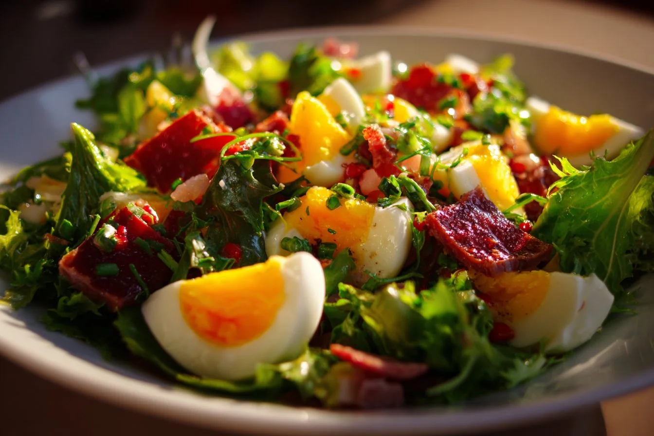 Colorful Easter Salad with fresh greens and festive ingredients