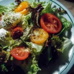 A colorful array of fresh salad ingredients, showcasing vibrant greens, vegetables, and toppings.